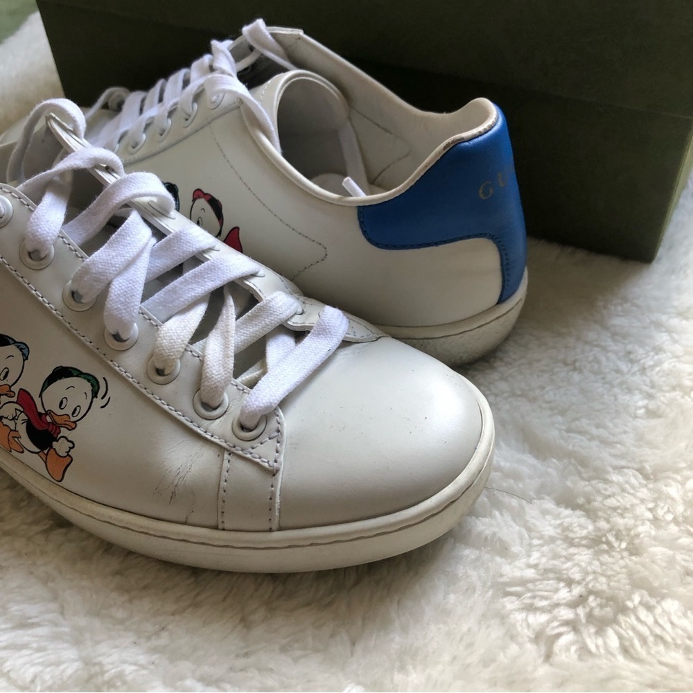Gucci x Disney Size 36 (US 6) Huey Dewey Louie Ace Sneakers - Picture 6 of 11
